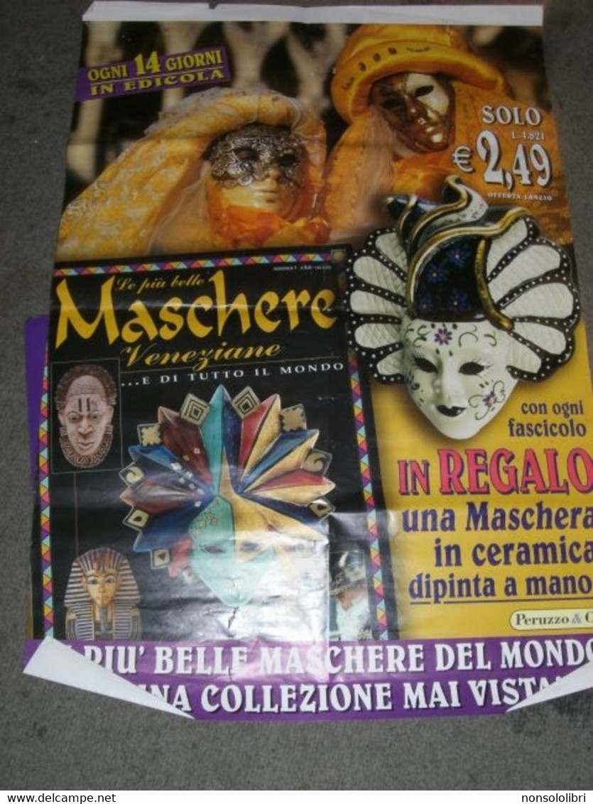 POSTER EDICOLA  PUBBLICITARIO LE PIU' BELLE MASCHERE - Teatro, Travestimenti & Mascheramenti