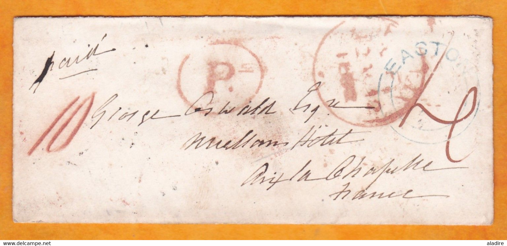 1852 - Prepaid Cover From Winchester, England To Aix La Chapelle Aachen, Germany And Not France - Transit Cancel - Postmark Collection