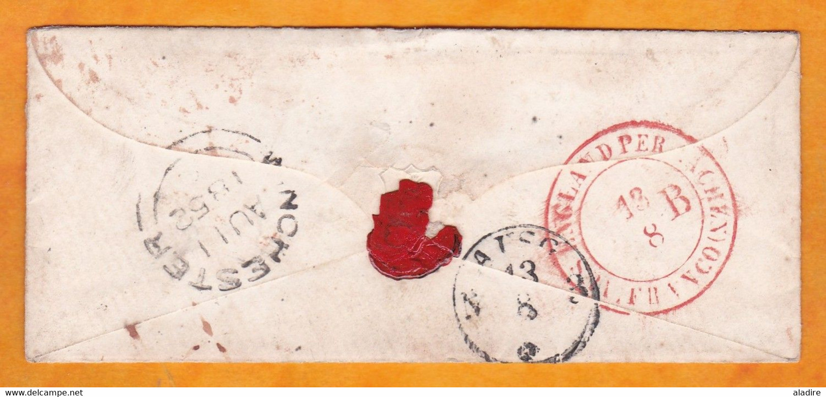 1852 - Prepaid Cover From Winchester, England To Aix La Chapelle Aachen, Germany And Not France - Transit Cancel - Marcophilie