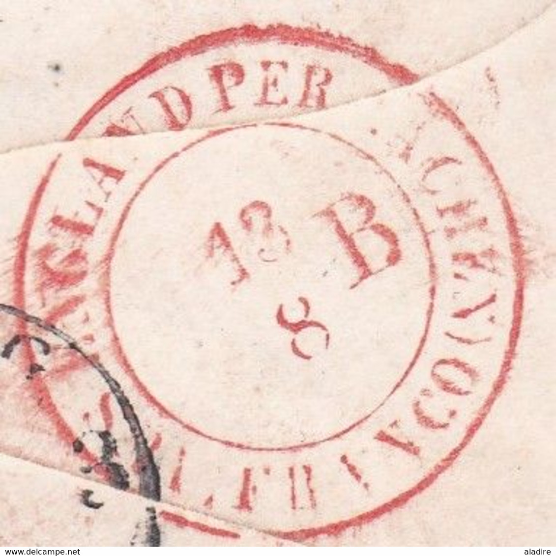 1852 - Prepaid Cover from Winchester, England to Aix la Chapelle Aachen, Germany and not France - transit cancel