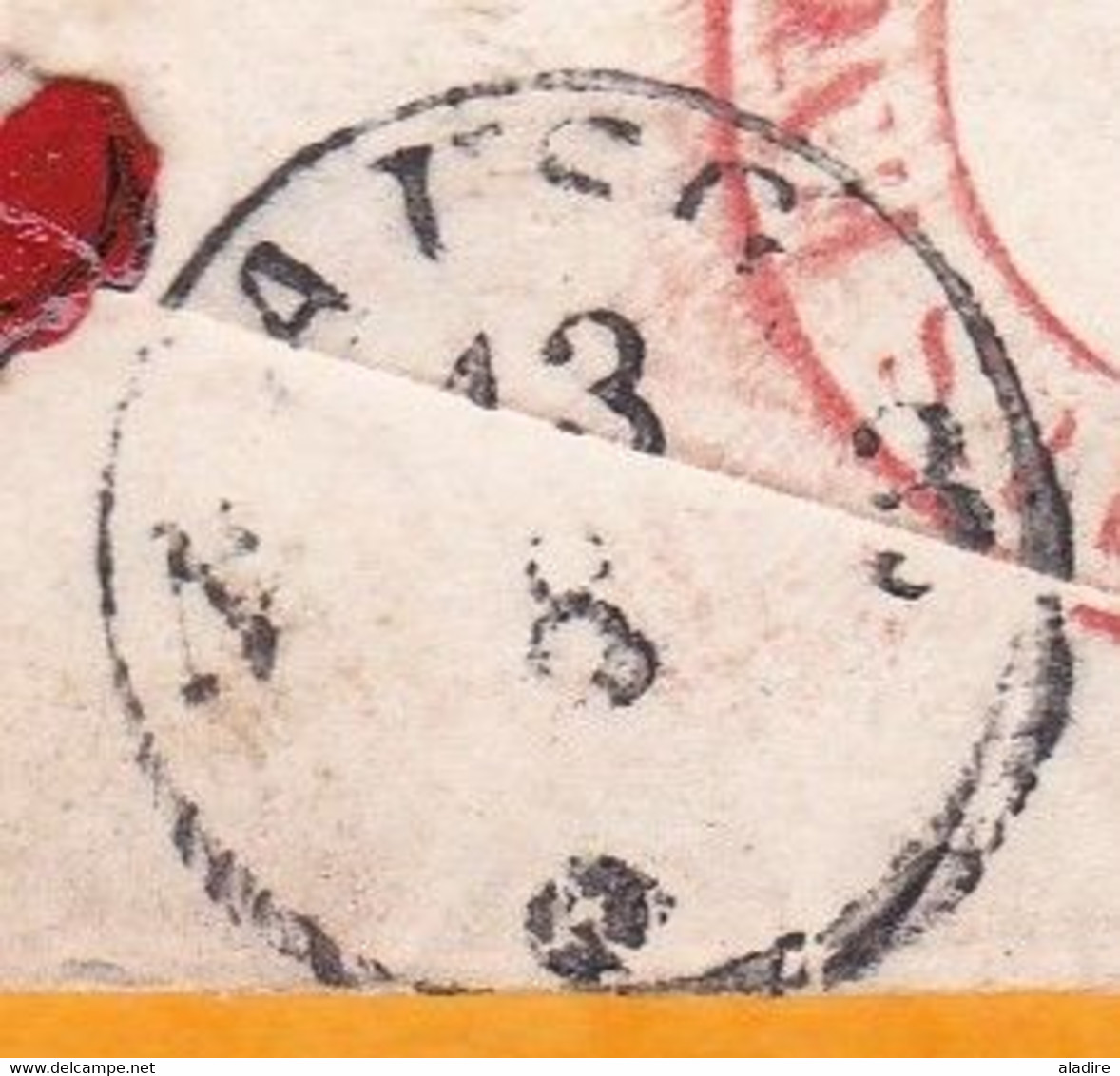 1852 - Prepaid Cover from Winchester, England to Aix la Chapelle Aachen, Germany and not France - transit cancel