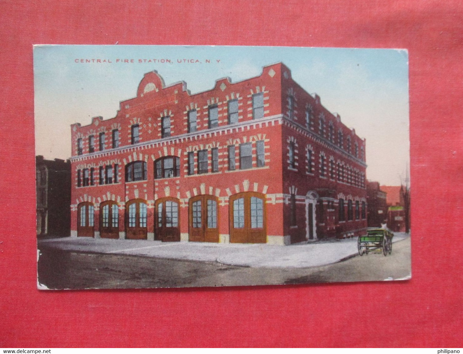 Parcel Post Stamp & Cancel  Central Fire Station  Utica   New York          Ref 4599 - Utica