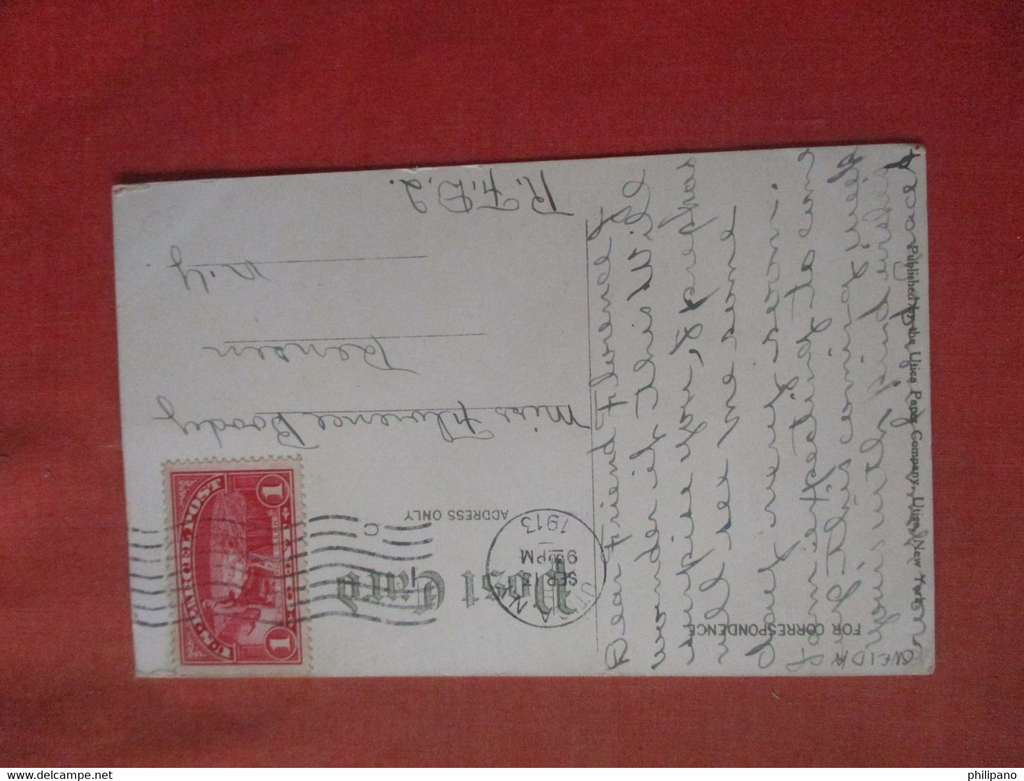 Parcel Post Stamp & Cancel  Central Fire Station  Utica   New York          Ref 4599 - Utica