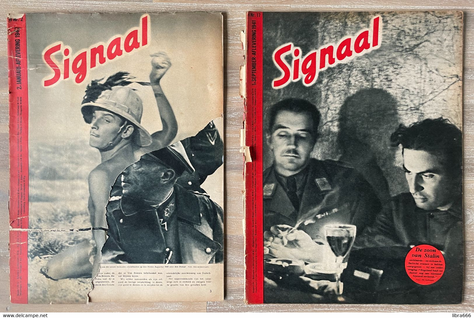 2X SIGNAAL H Nr 17 - 1941 & H Nr 2 - 1942 - Incompleet! - Niederländisch