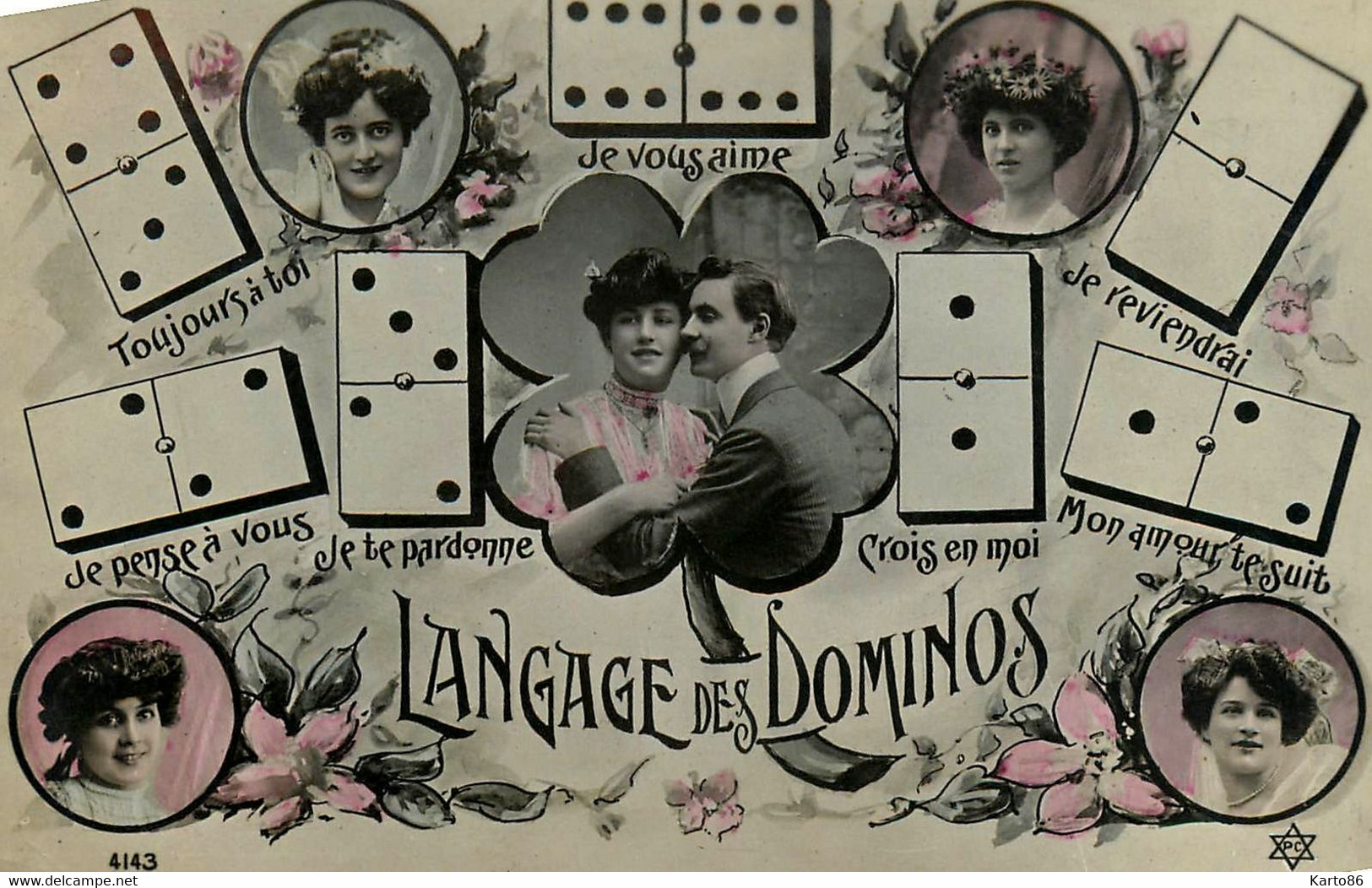 Le Langage Des Dominos * Domino Jeu Jeux Game * Carte Photo N°4143 - Playing Cards