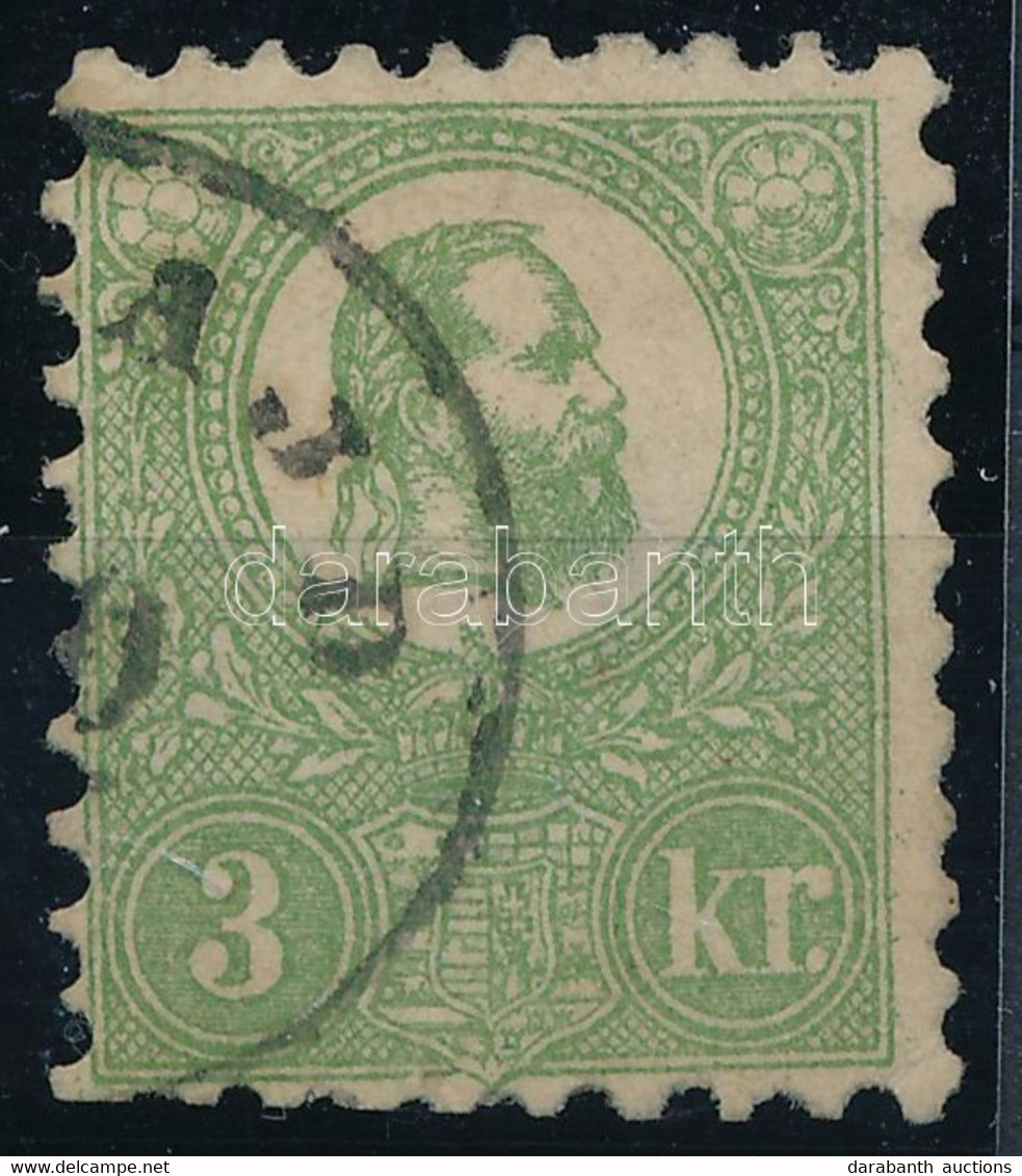 O 1871 Kőnyomat 3kr (140.000) Barabássy Vizsálójellel (elvékonyodás, Alul Rövid Fogak / Thin Paper, Short Perfs. Below) - Other & Unclassified