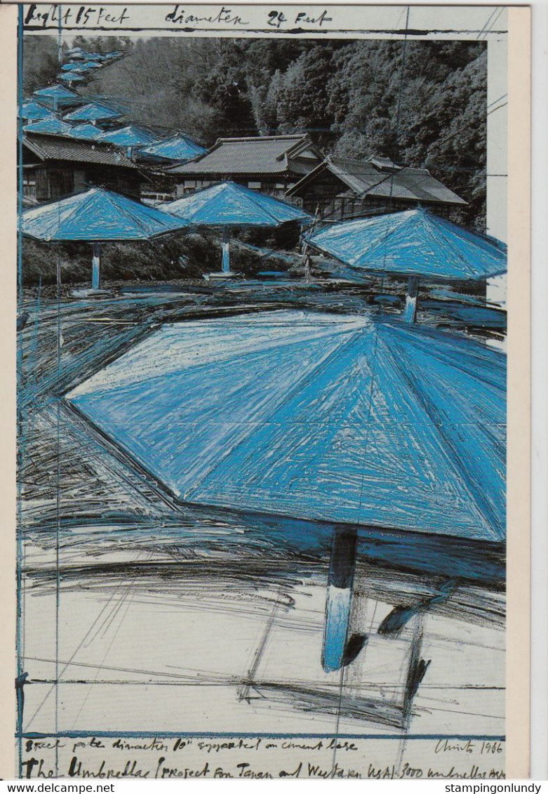 CS09. Collection Of 5 Different Christo Postcards Of Umbrella Wrap Project. - Sonstige & Ohne Zuordnung