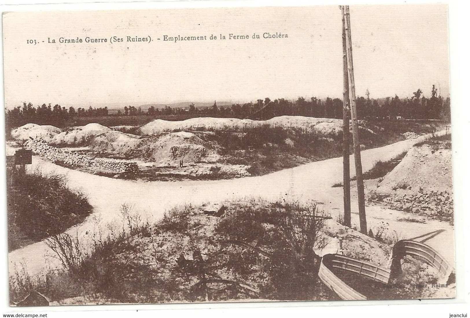 103. LA GRANDE GUERRE ( Ses Ruines ) EMPLACEMENT DE LA FERME DU CHOLERA ( BERRY-AU-BAC ) CARTE NON ECRITE - Otros & Sin Clasificación