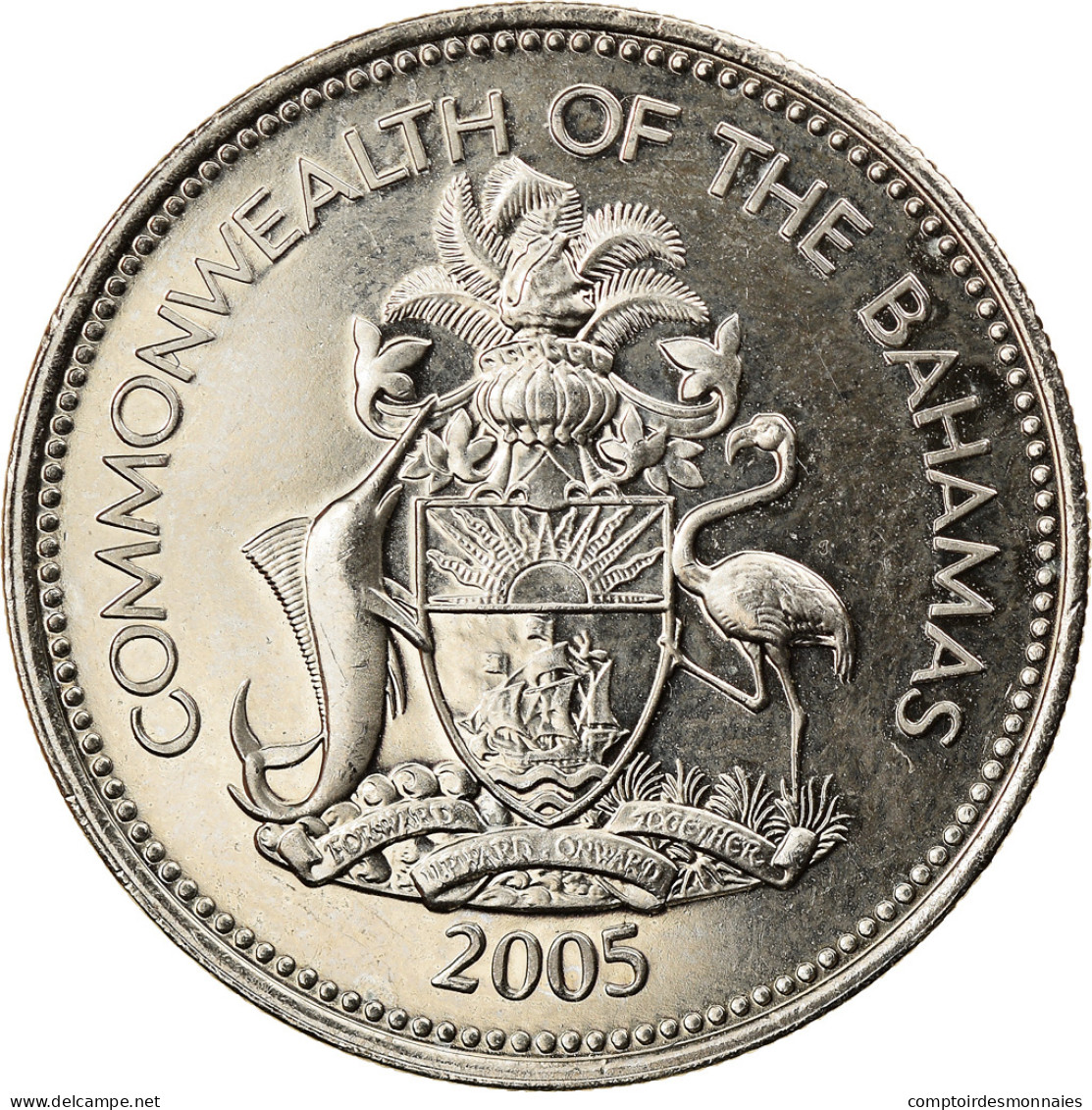 Monnaie, Bahamas, Elizabeth II, 25 Cents, 2005, SPL, Copper-nickel, KM:63.2 - Bahamas