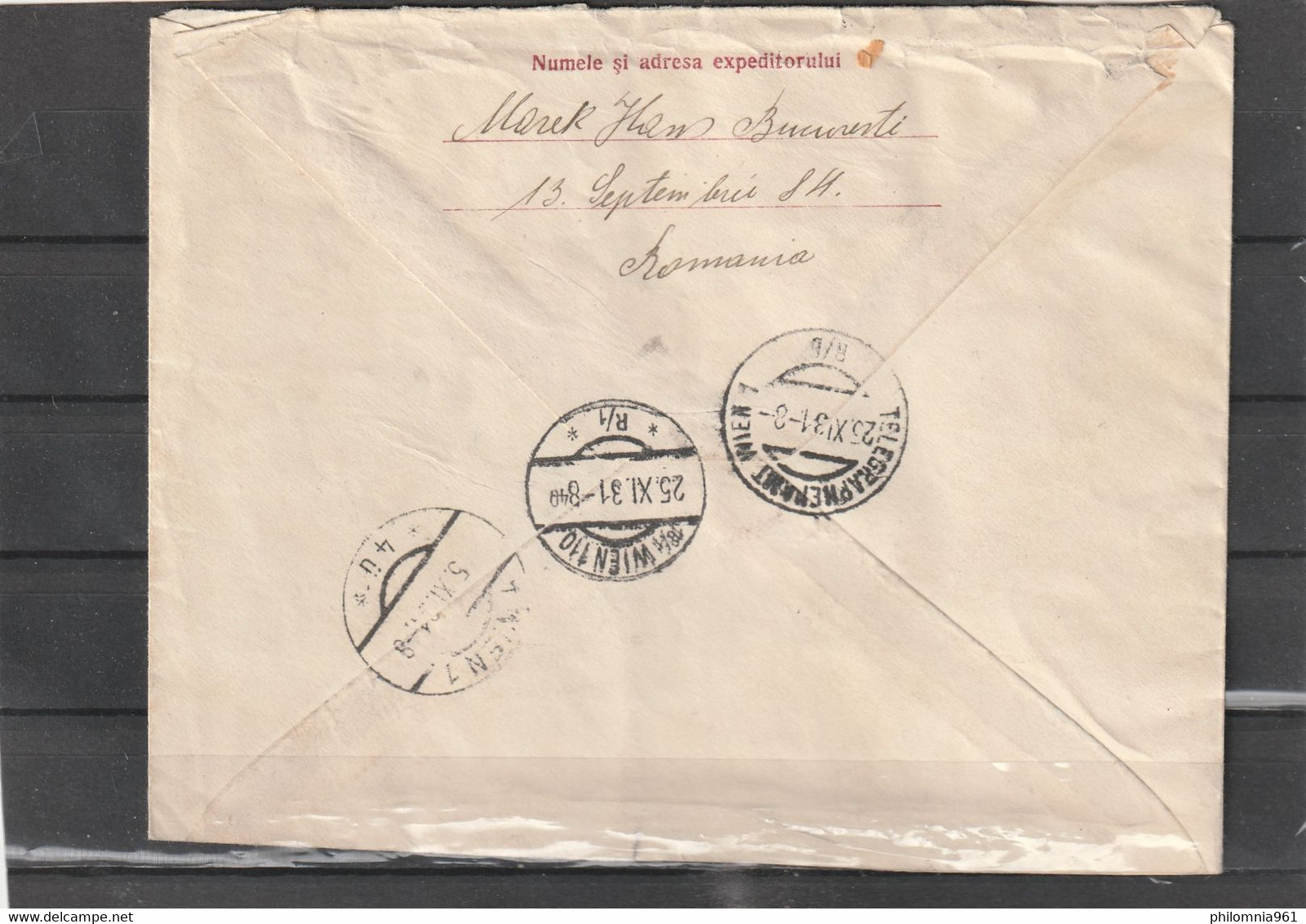 Romania EXPRES REGISTERED PS COVER TO Austria 1931 - Lettres & Documents
