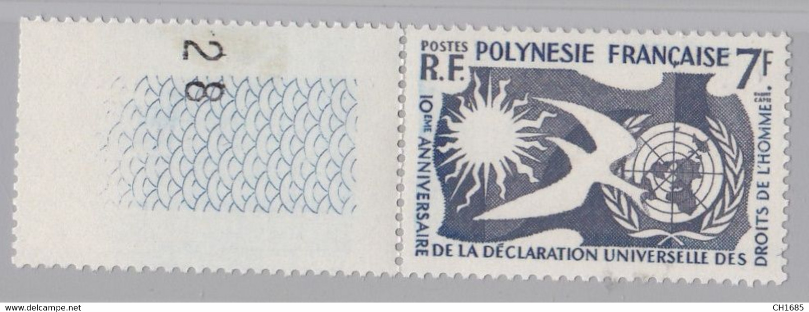 POLYNESIE :  Yvert 12 Droits De L'Homme  Cote 12 €  Neuf XX - Other & Unclassified