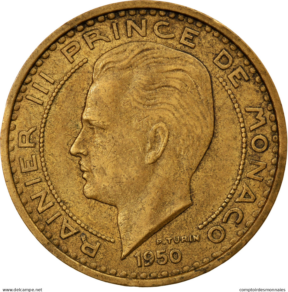 Monnaie, Monaco, Rainier III, 50 Francs, Cinquante, 1950, Monaco, TTB+ - 1949-1956 Old Francs