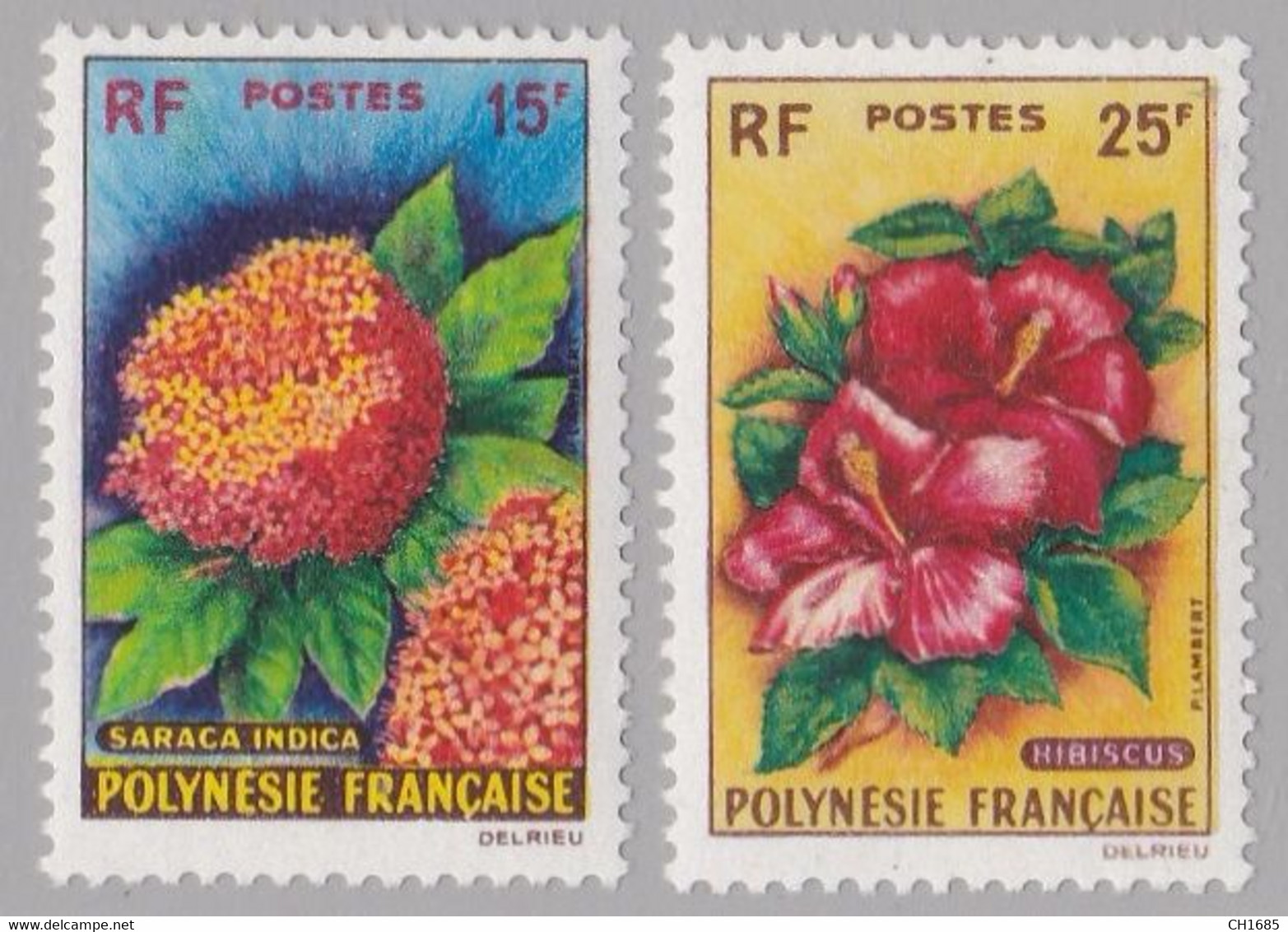 POLYNESIE :  Yvert 15 16 Fleurs  Cote 45 €  Neuf X - Other & Unclassified