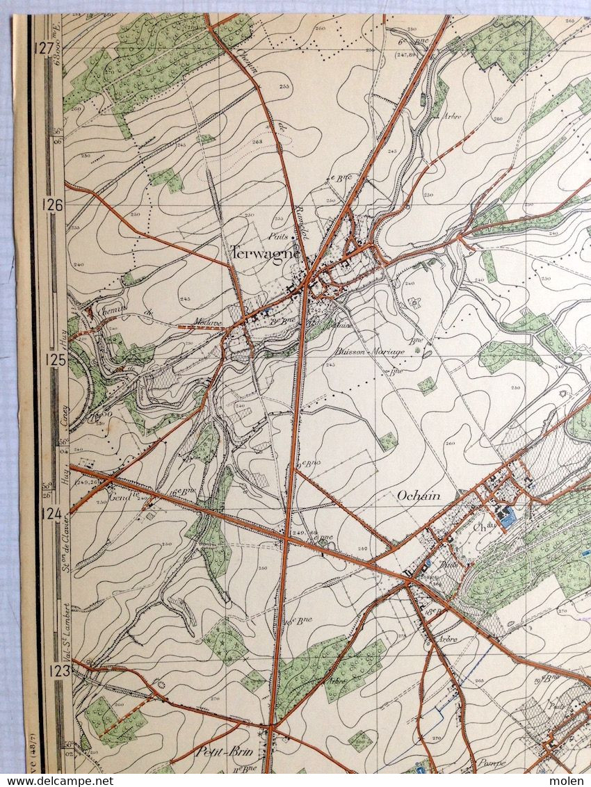 Situation En 1903 CLAVIER CARTE ETAT MAJOR 48/8 WARZEE TERWAGNE OCHAIN ATRIN OCQUIER BORLON ONEUX ÂMA BONSIN BORLON S520 - Clavier