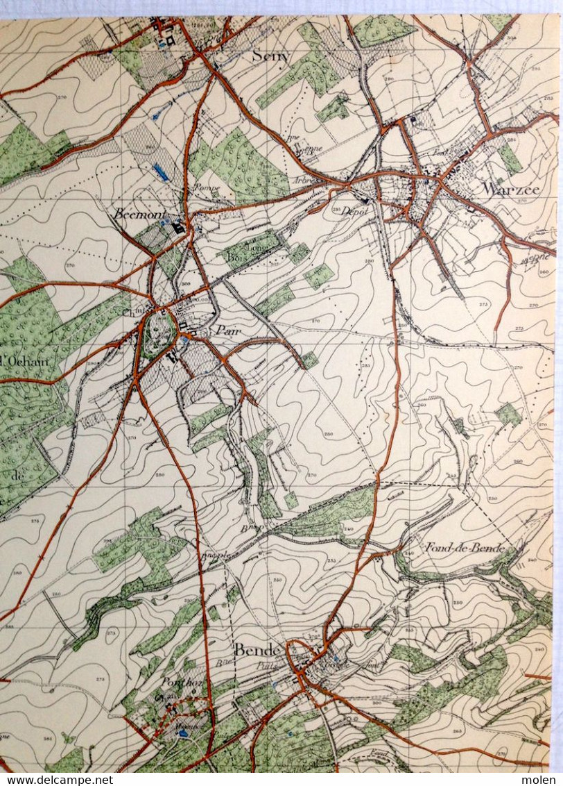 Situation En 1903 CLAVIER CARTE ETAT MAJOR 48/8 WARZEE TERWAGNE OCHAIN ATRIN OCQUIER BORLON ONEUX ÂMA BONSIN BORLON S520 - Clavier