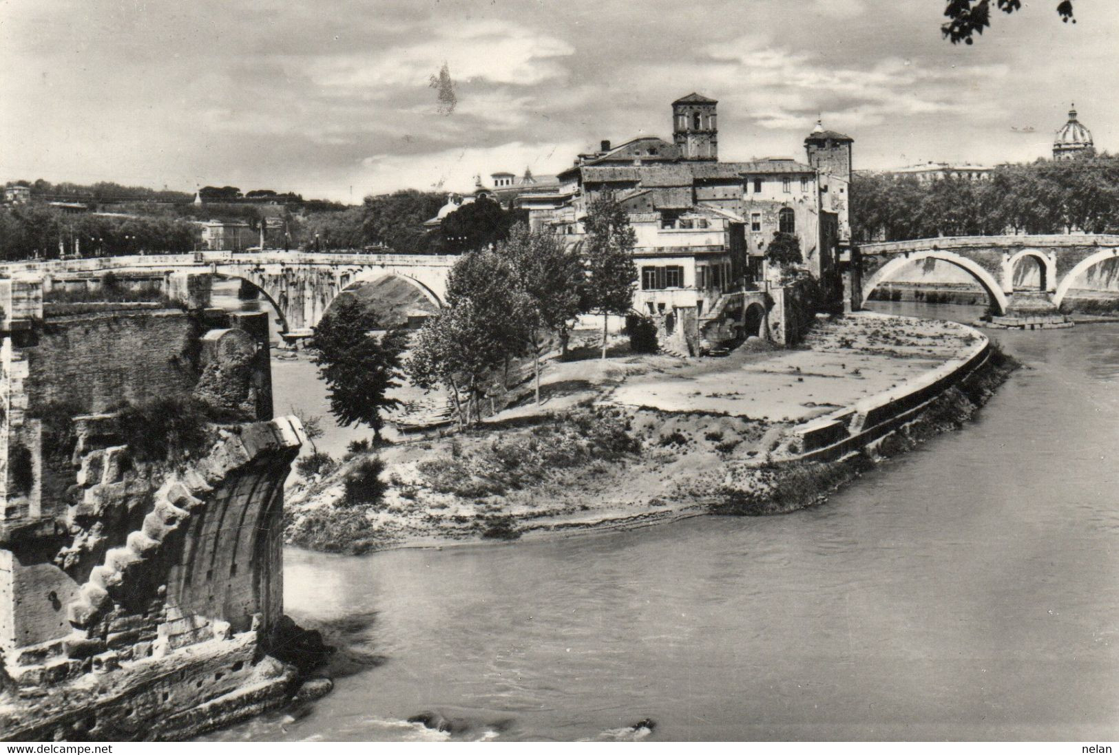 ROMA-ISOLA TIBERINA 1957 VERA FOTO - Fiume Tevere