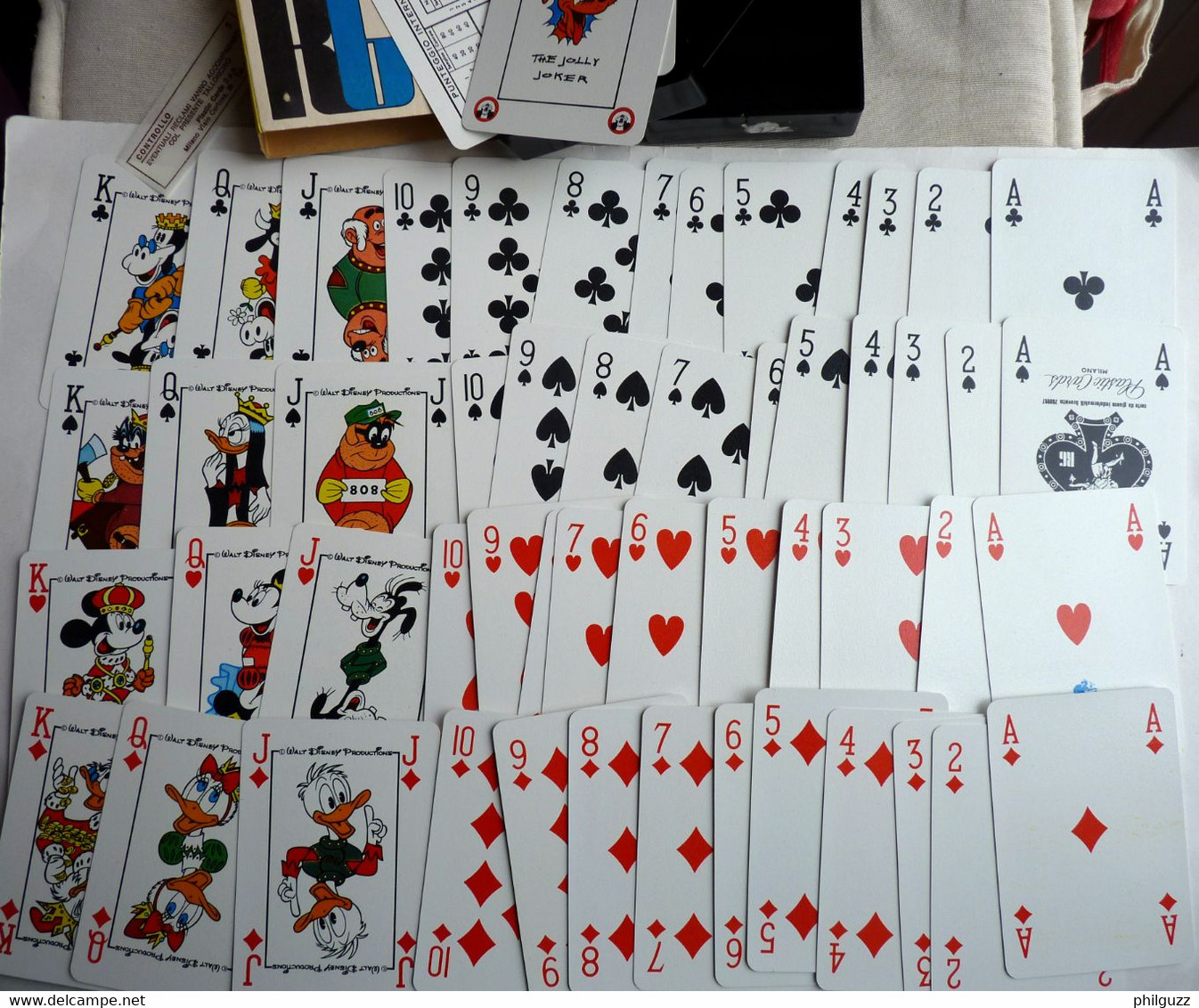 JEU DE CARTES PAPER POKER -  WALT DISNEY -  RG 80's TAILLE Normale - Statuettes En Résine