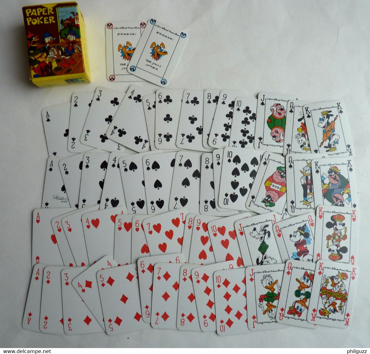 MINI JEU DE CARTES PAPER POKER MIGNON -  WALT DISNEY -  RG 80's Petite TAILLE - Statuettes En Résine