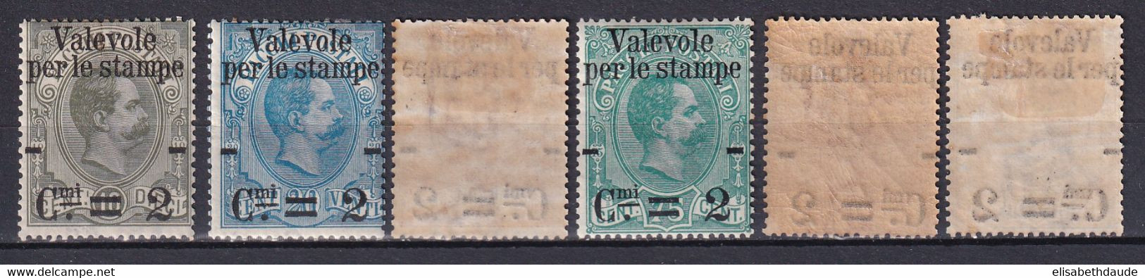 ITALIE - 1890 - YVERT N° 46/51 * MH  - COTE = 160 EUR. - Neufs