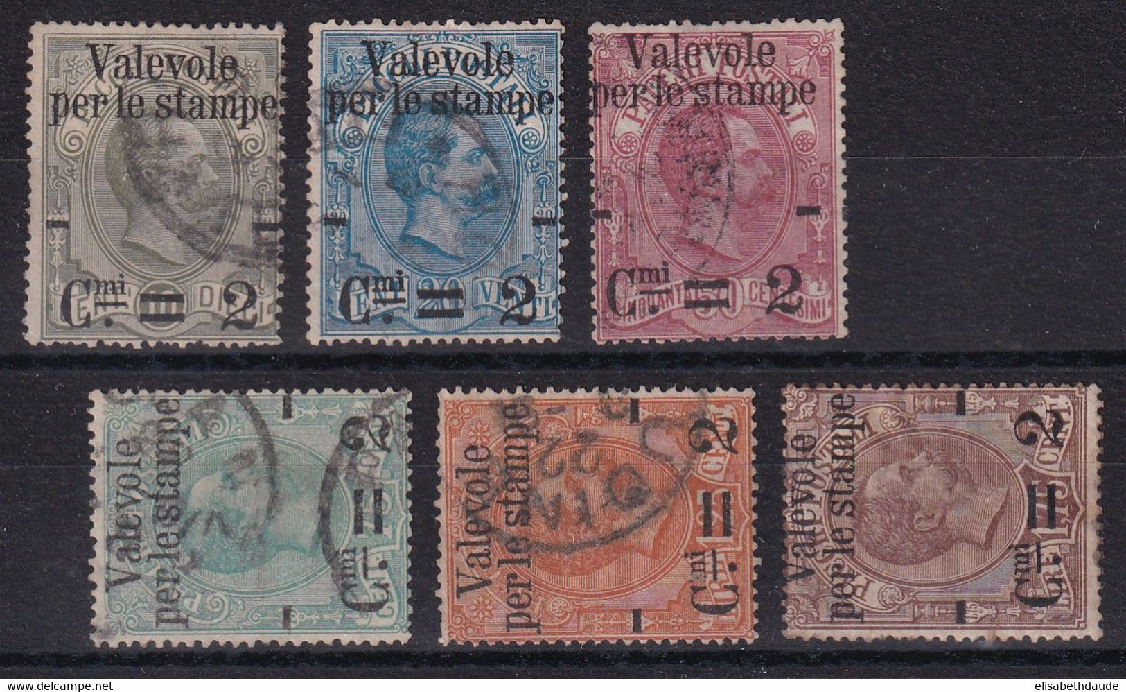 ITALIE - 1890 - YVERT N°46/51 OBLITERE - COTE = 110 EUROS - Oblitérés
