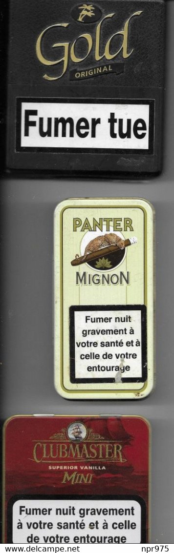 Boite A Cigare En  Fer Panter Master Plastique Gold - Contenitore Di Sigari
