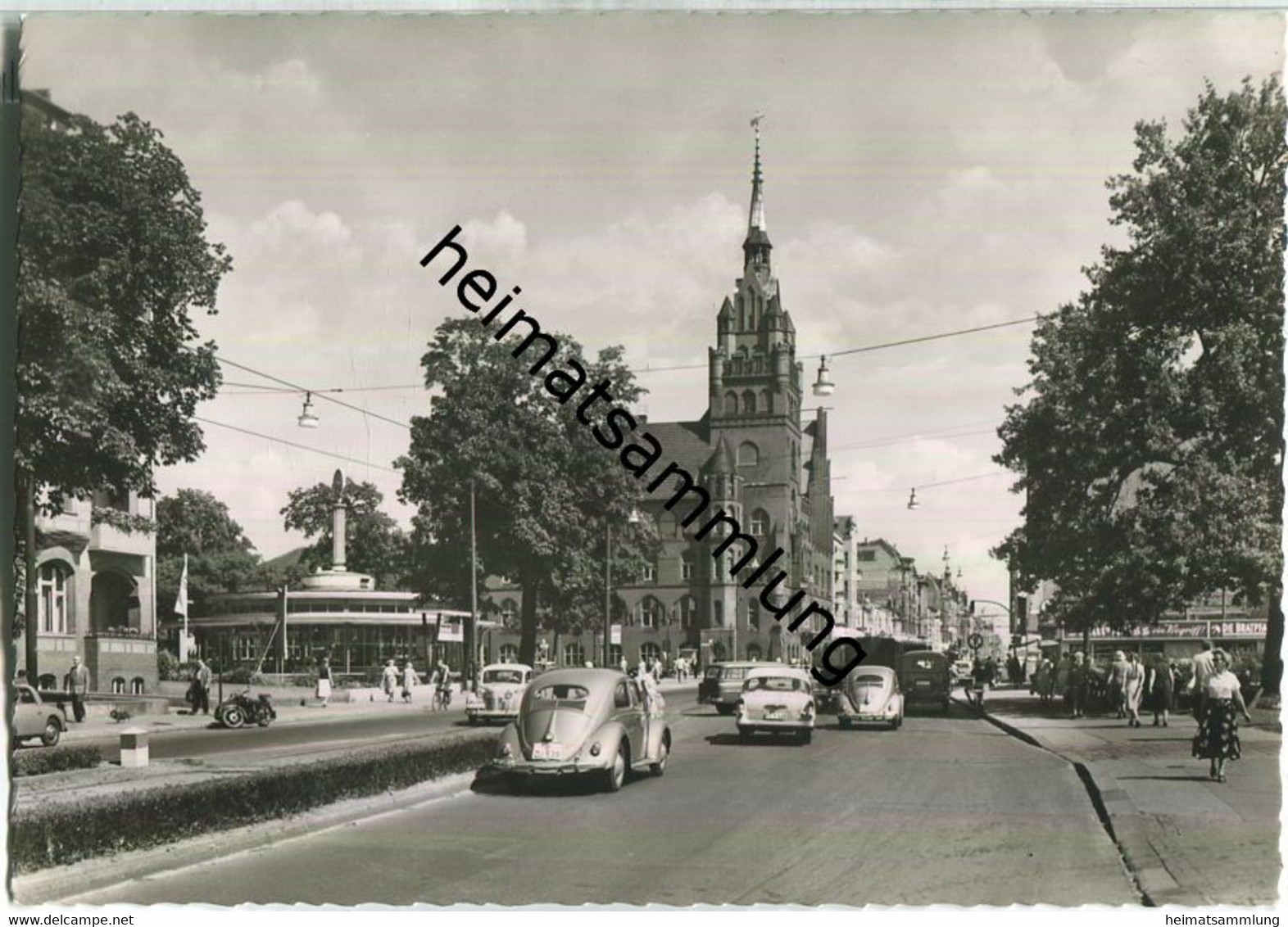 Berlin-Steglitz - Rathaus - VW Käfer - Foto-Ansichtskarte - Verlag Hans Andres Berlin - Steglitz