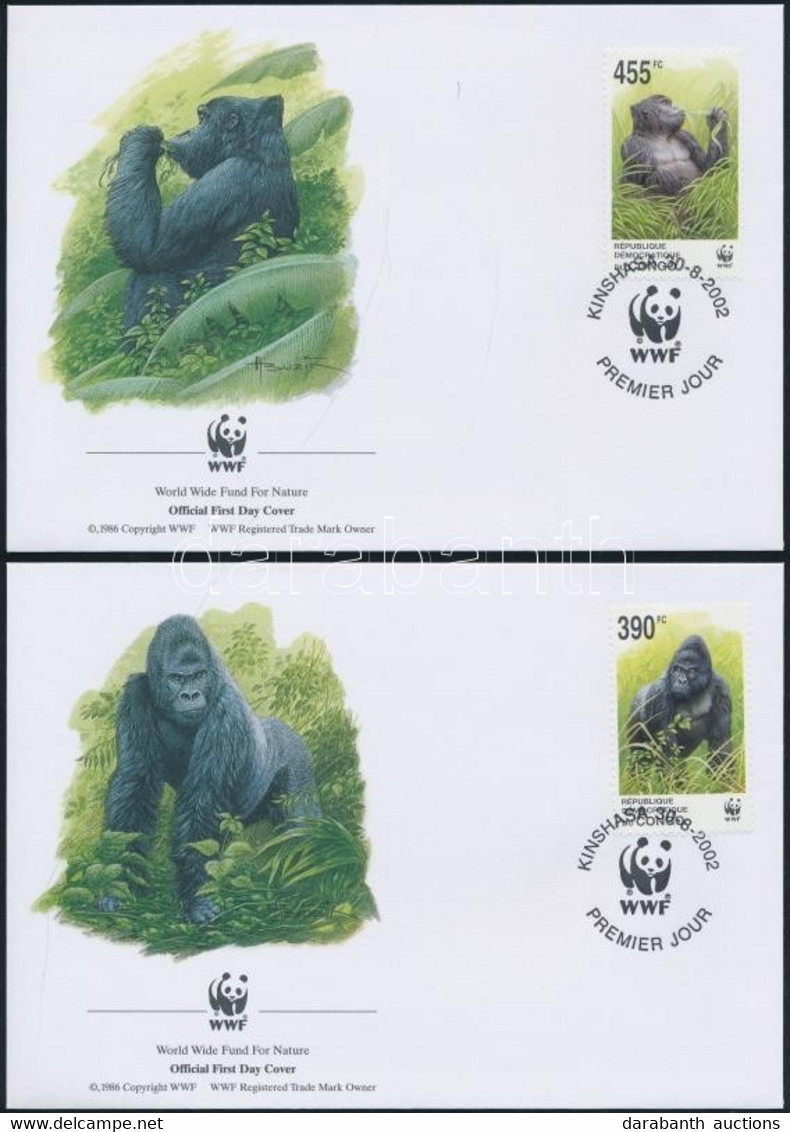 2002 WWF Gorilla Sor Mi 1708-1711 4 Db FDC-n - Other & Unclassified