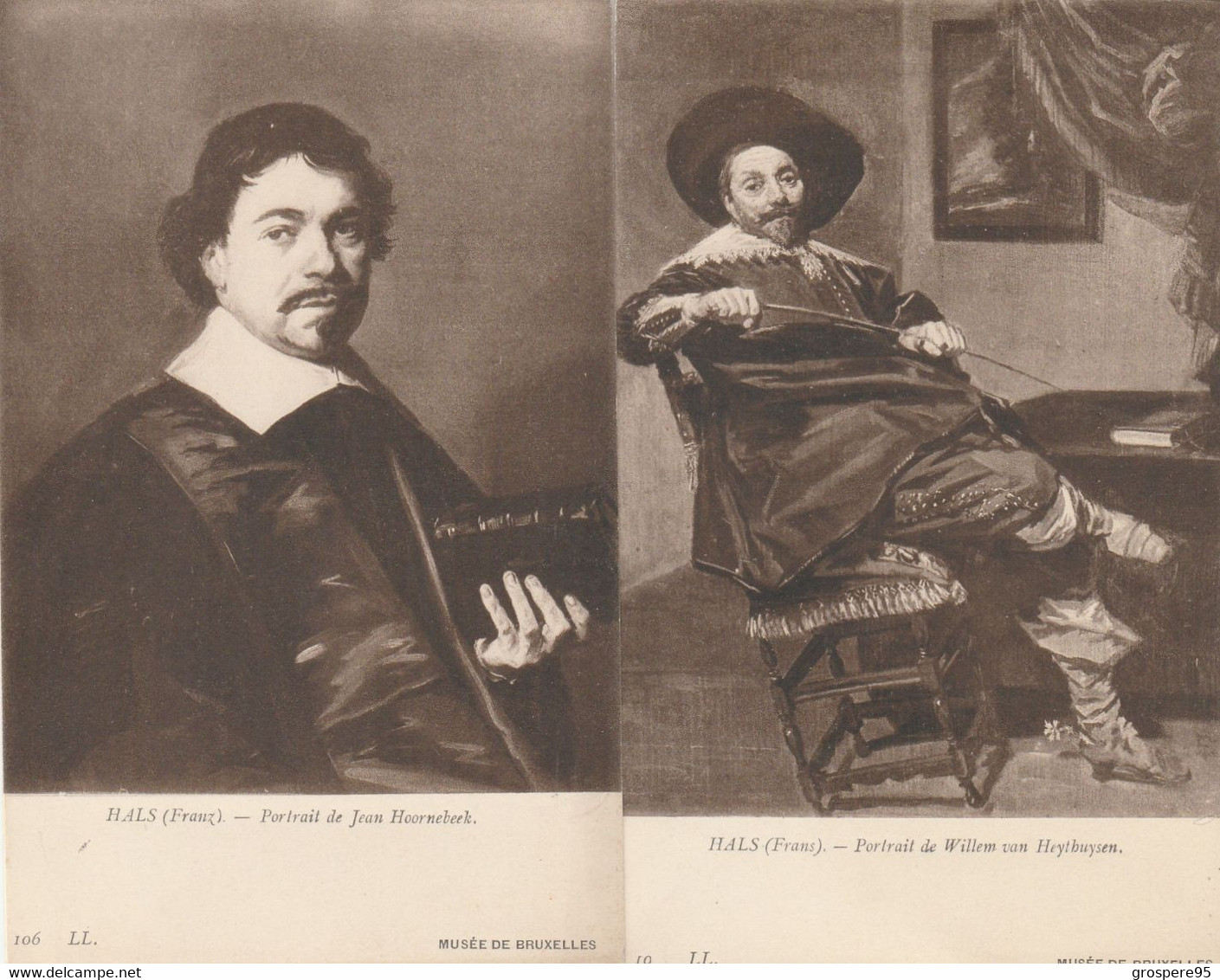 Frans HALS Portrait Of A Woman Et Man The National Gallery London  LL N°49 Et N°50 Rares + 2 Cartes Musee Luxembourg - Pittura & Quadri