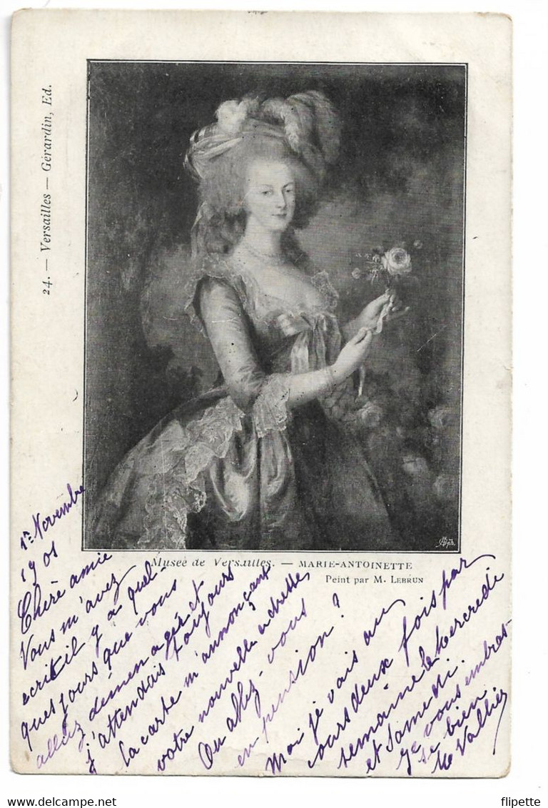 L130b400 - Musée De Versailles - Marie Antoinette Peint Par M.Lebrun - Gérardin N°24 - Carte Précurseur - Peintures & Tableaux