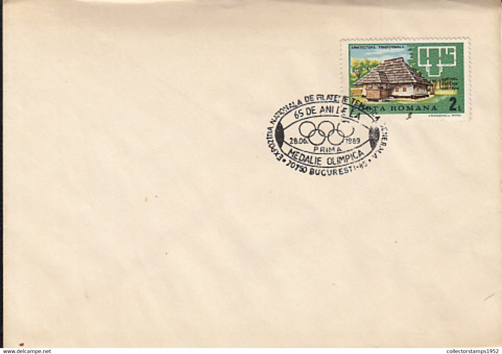 93234- RUGBY TEAM, 1ST ROMANIAN OLYMPIC MEDAL, PARIS'24 OLYMPIC GAMES, SPECIAL POSTMARK ON COVER, 1989, ROMANIA - Ete 1924: Paris