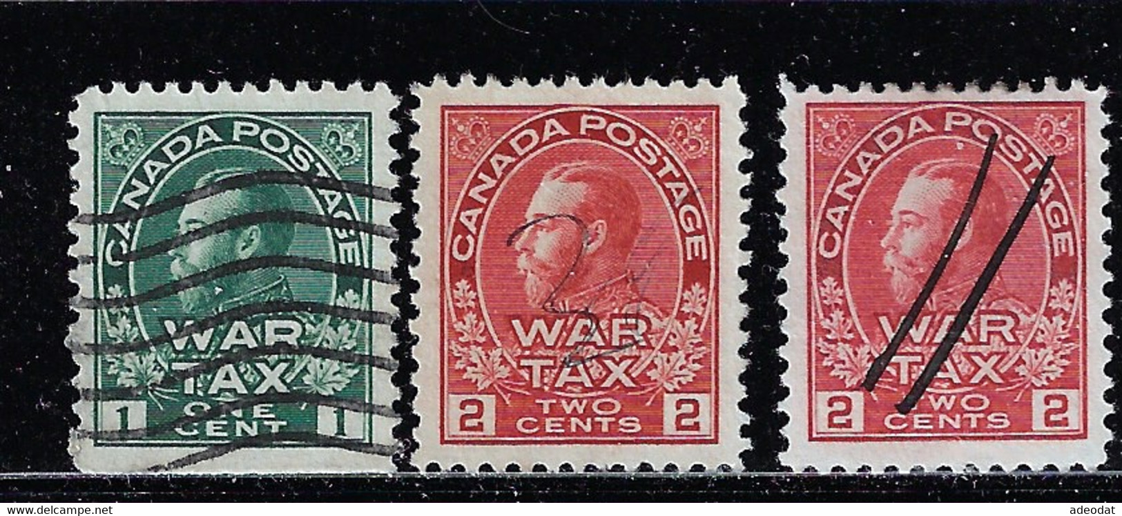 CANADA 1915 SCOTT MR1,MR2,MR2A  CANCELLED - Kriegssteuermarken