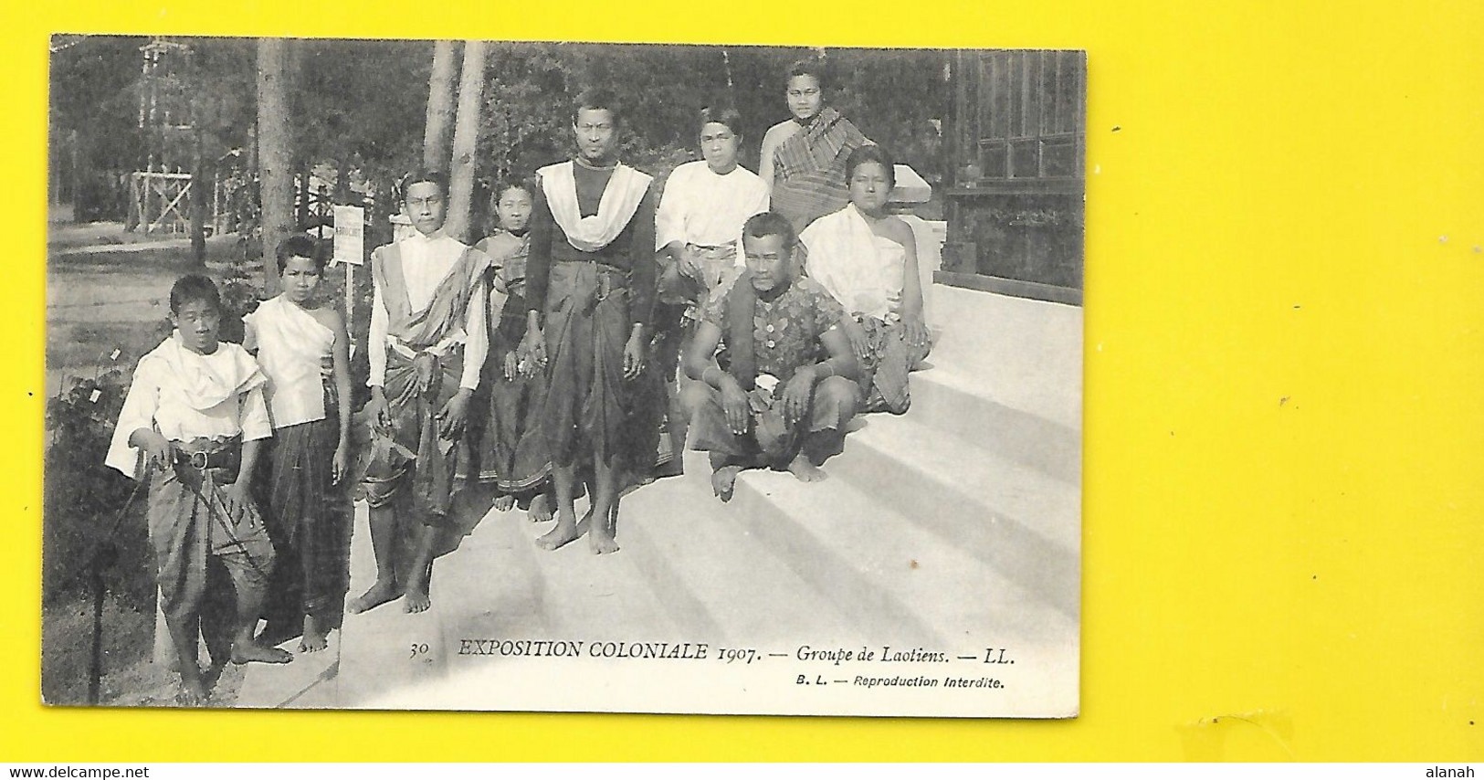 Groupe De Laotiens Expo Paris 1907 Laos - Laos