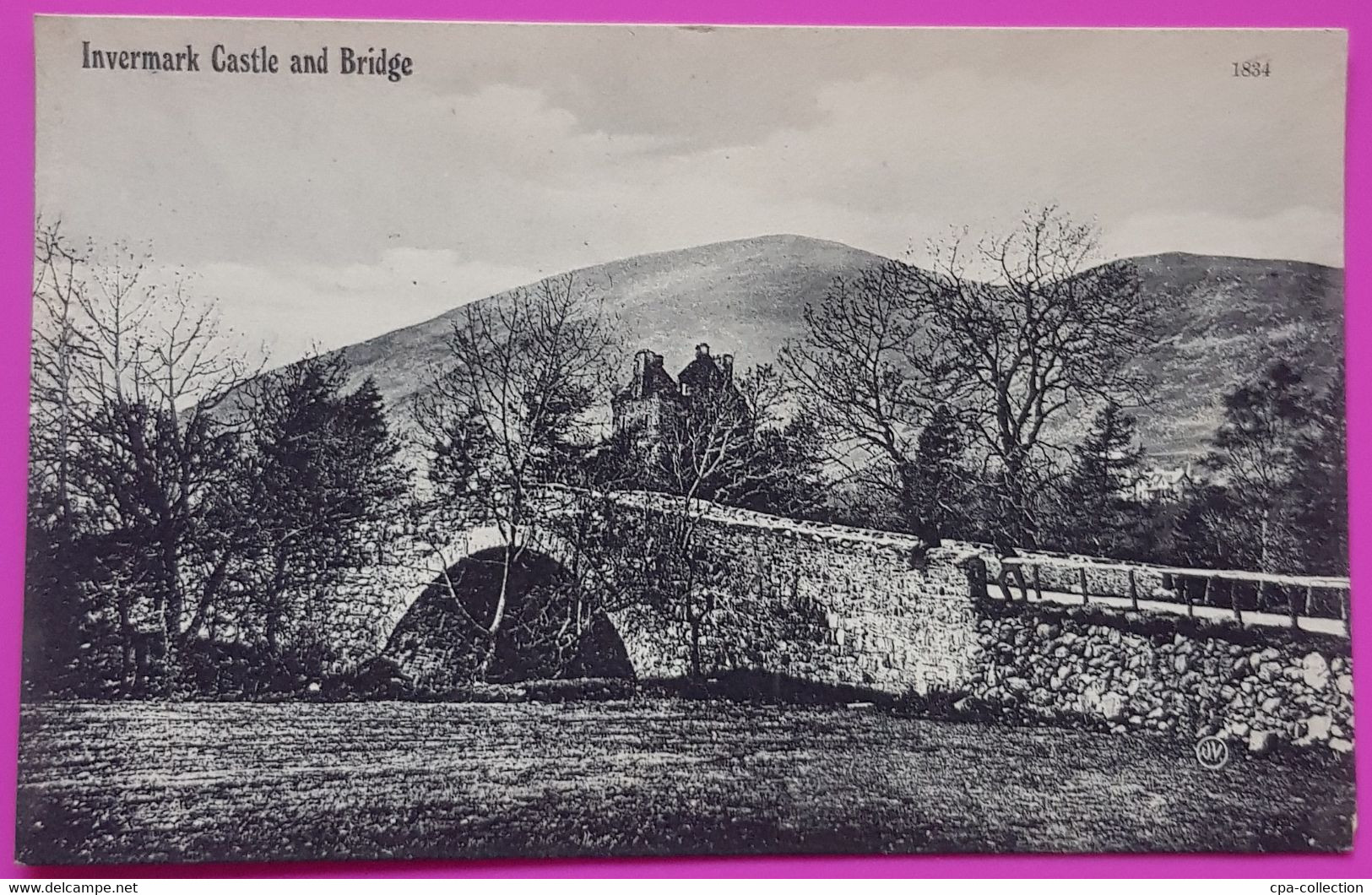 Postcard Invermark Castle And Bridge Rare 1912 Scotland Postmark Stamp Edzell Brechin Ecosse - Fife