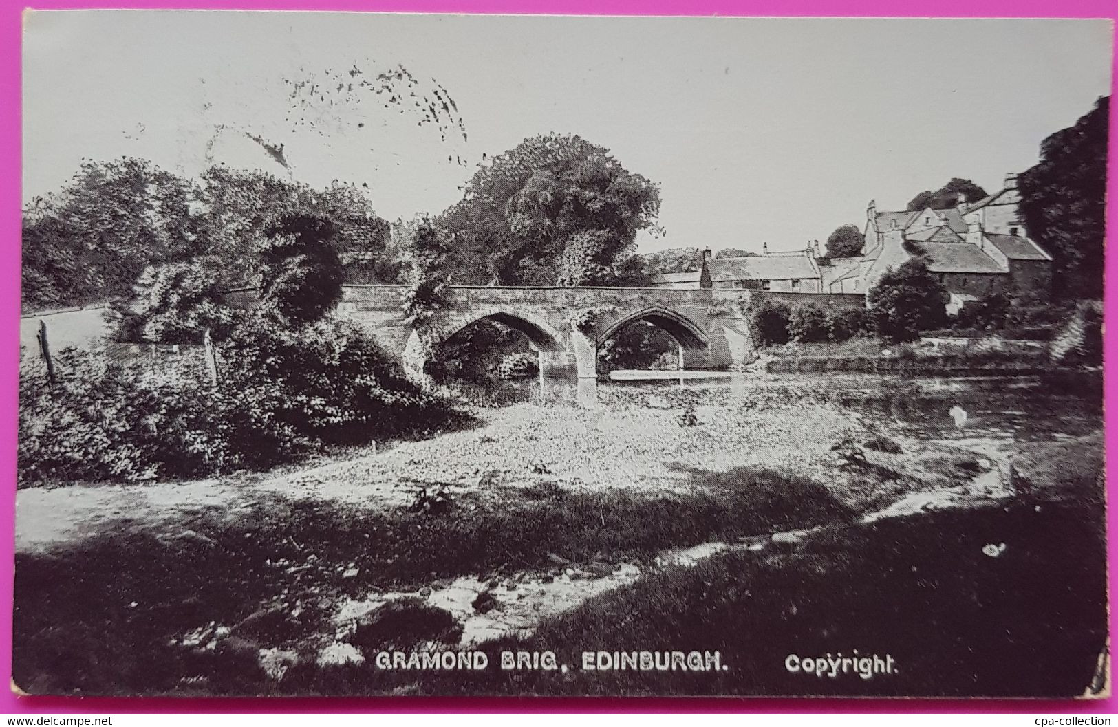 Postcard Gramond Brig Edinburgh Rare 1910 Scotland Postmark Stamp Ayr Ecosse - Midlothian/ Edinburgh