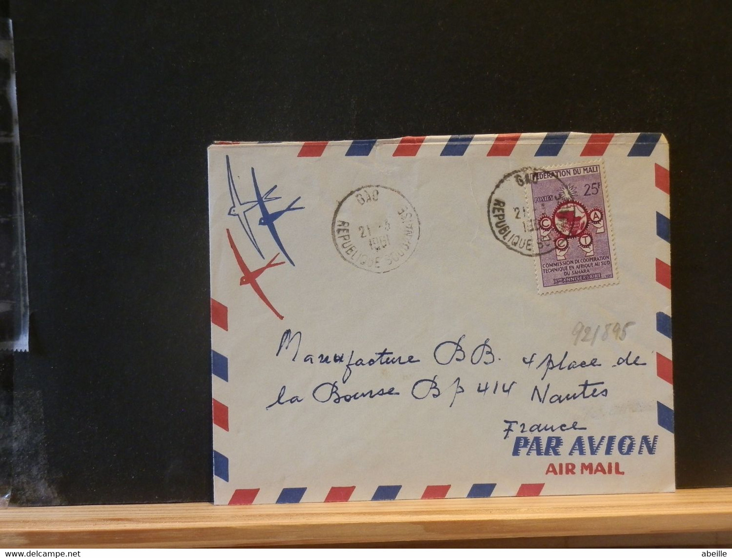 92/895 LETTRE MALI VENTE RAPIDE A 1 EURO - Mali (1959-...)