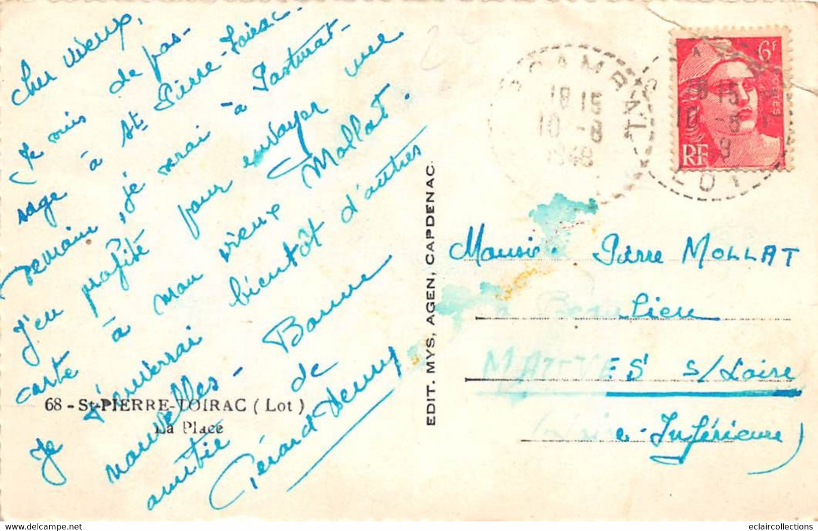 Saint Pierre Loirac      46      La Place  - 1948 -      (voir Scan) - Other & Unclassified