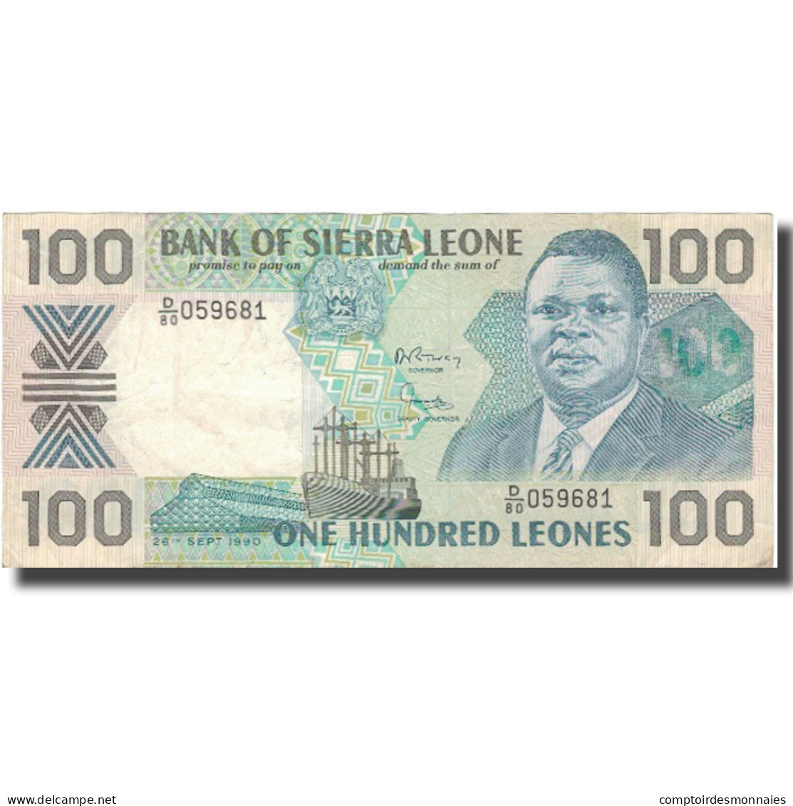 Billet, Sierra Leone, 100 Leones, 1990, 1990-09-26, KM:18c, TTB - Sierra Leone