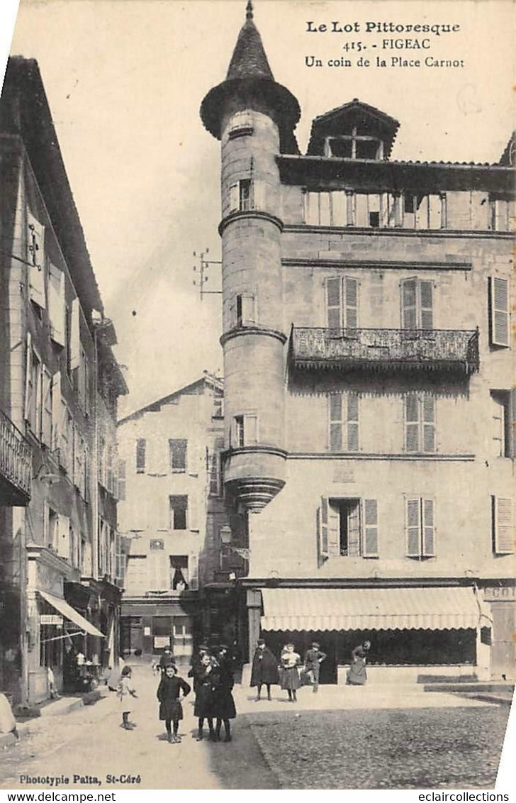 Figeac      46      Lot de 8 cartes dont Place et rue      (voir scan)