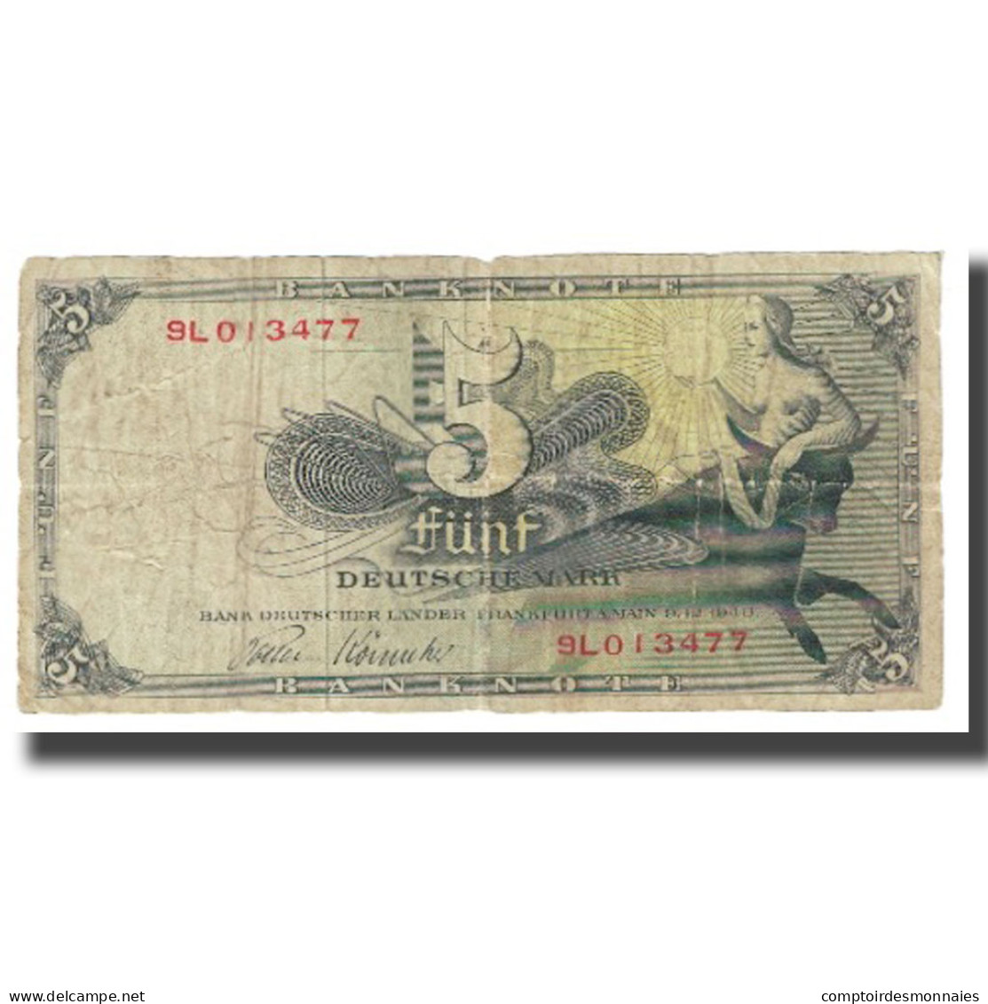 Billet, République Fédérale Allemande, 5 Deutsche Mark, 1948, 1948-12-09 - 5 Mark