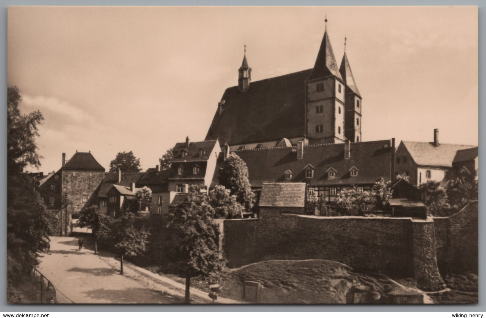 Geithain - S/w Kirche Mit Stadtmauer Und Tor - Geithain