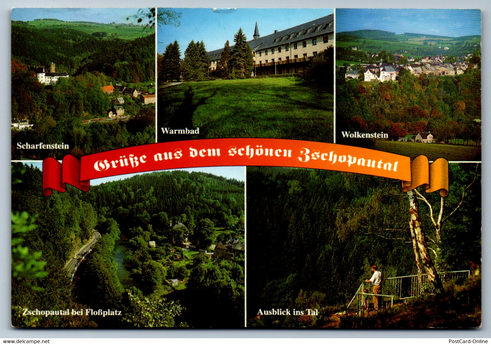 4008 - Zschopautal Zwischen Wolkenstein Und Scharfenstein , Floßplatz , Warmbad - Gelaufen 1994 - Zschopau