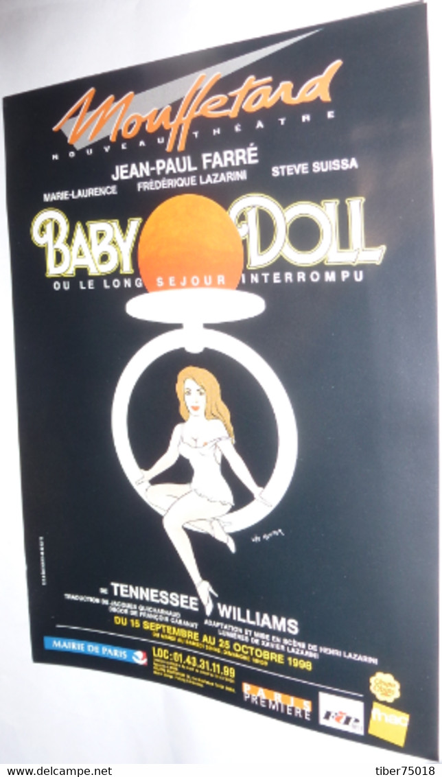 Affichette Programme "Baby Doll" (Tennessee Williams) Théâtre Mouffetard - Illustration : Léo Kouper - Kouper