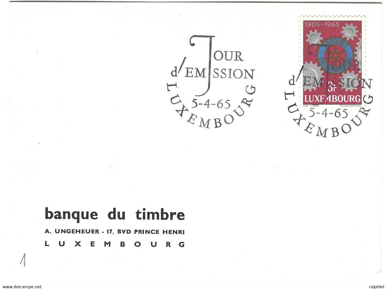 Luxembourg 1965 Rotary ¦ Rotary ¦ Rotary - Sonstige & Ohne Zuordnung
