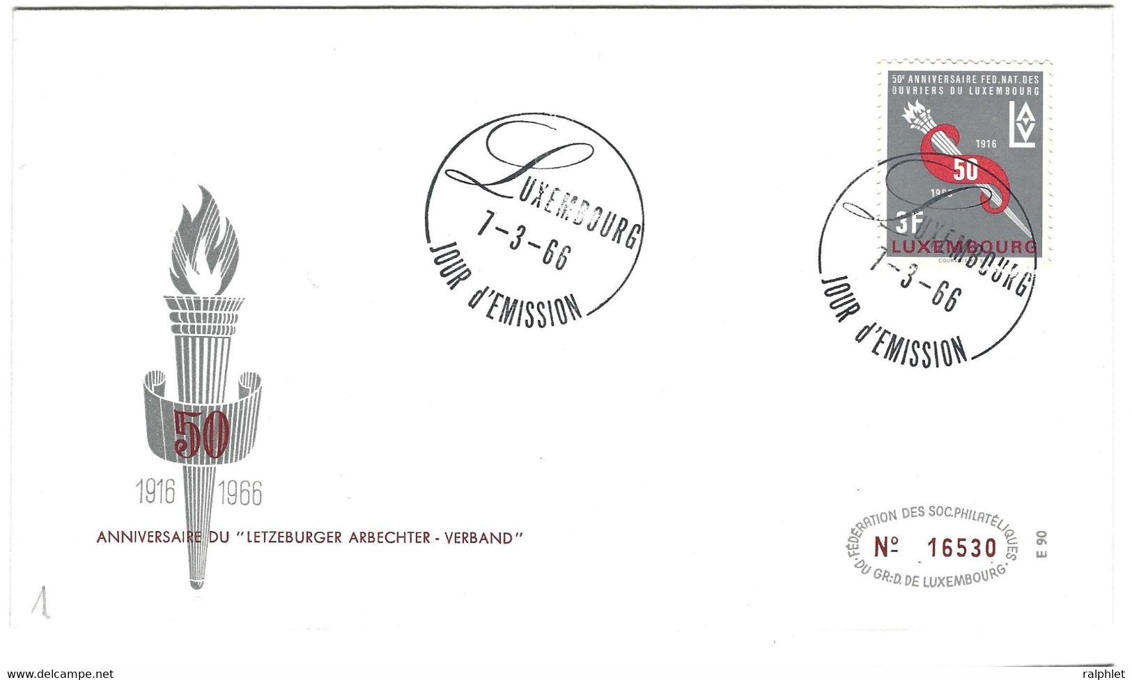 Luxembourg 1966 Fédération Ouvriers ¦ LAV ¦ Arbeitergewerkschaft - Autres & Non Classés