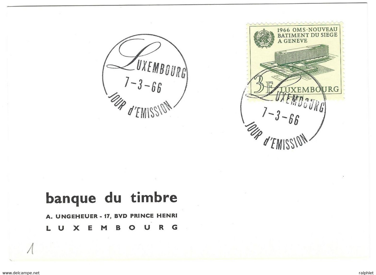 Luxembourg 1966 OMS ¦ WHO ¦ WGO - Altri & Non Classificati