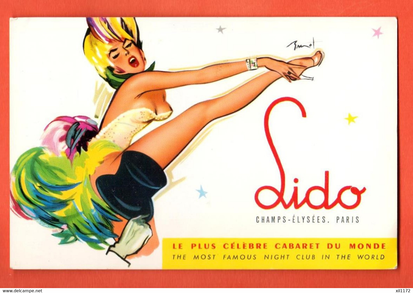 ZHE-28 Lido, Le Plus Célèbre Cabaret Du Monde à Paris. Danseuse Déshabillée. Illustrator. Circ. En 1958 Vers La Suisse - Inns