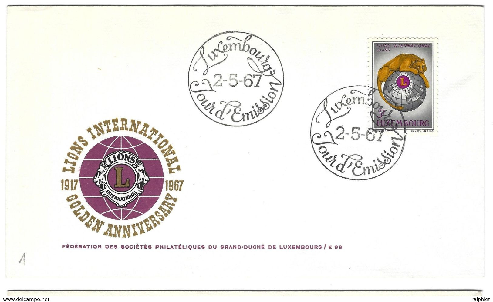 Luxembourg 1967 Lions ¦ ... ¦ ... - Other & Unclassified