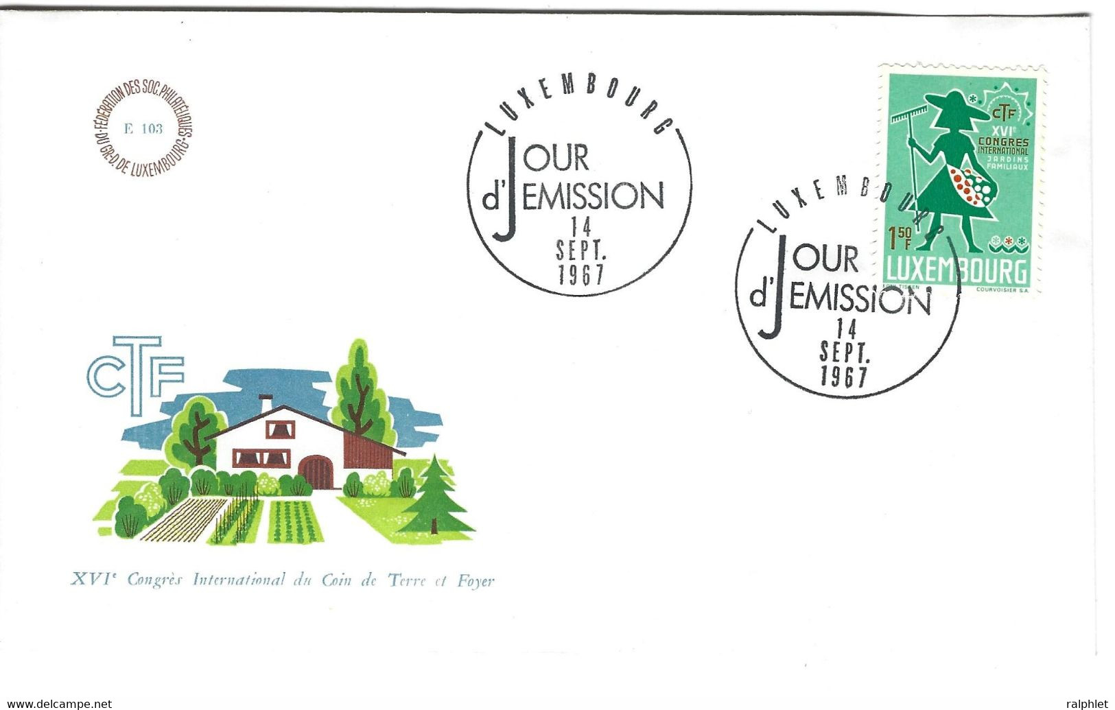 Luxembourg 1967 Coin Terre Foyer ¦ CTF ¦ Kleingärtner - Other & Unclassified