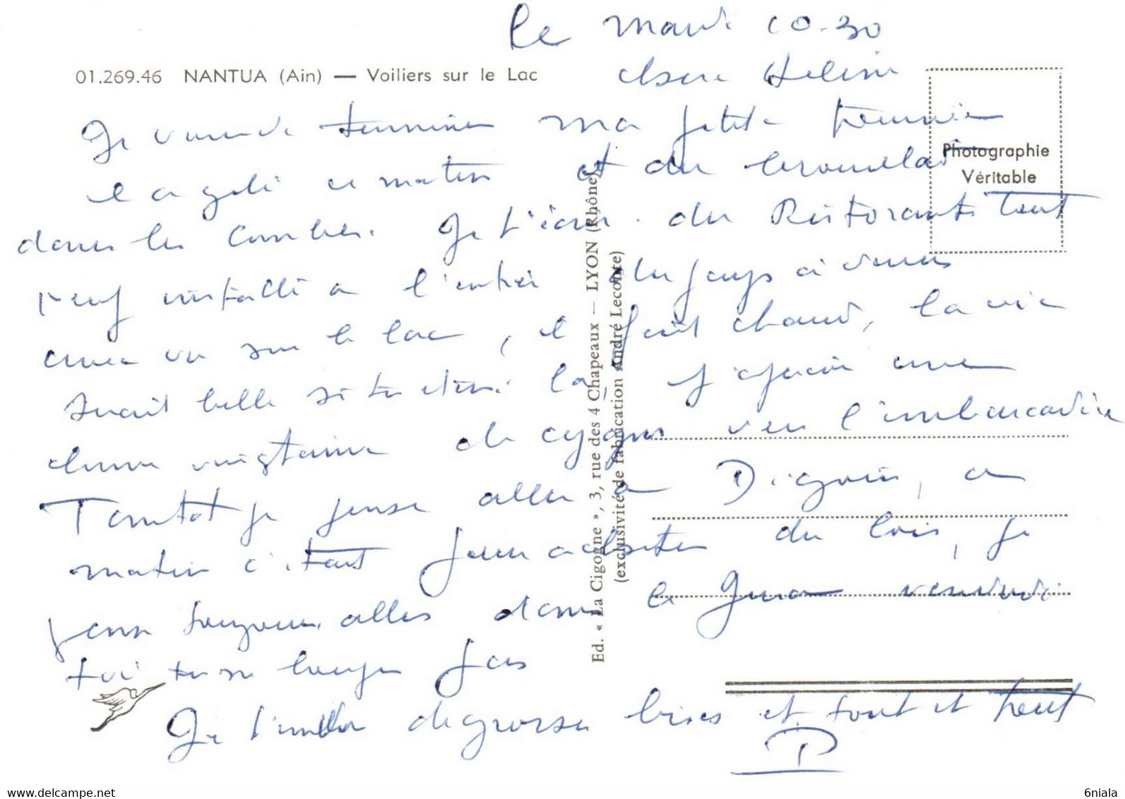 5840 Carte Postale NANTUA Les Voiliers Sur Le Lac  (scan Recto-verso) 01 Ain - Nantua