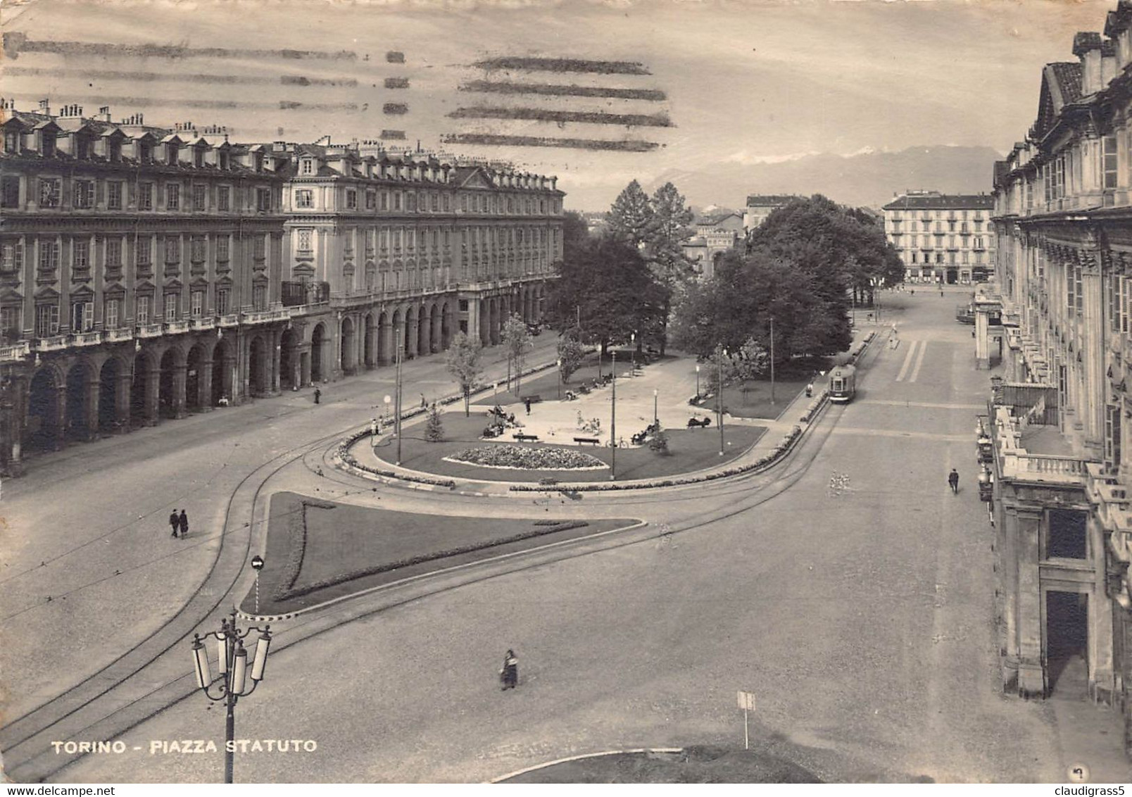 1850"TORINO-PIAZZA STATUTO"1942 ANIMATA CARTOLINA ORIGINALE - Places